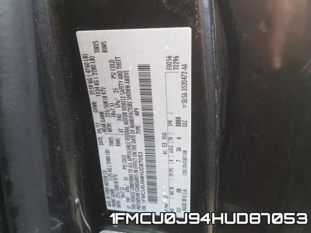 1FMCU0J94HUD87053 фото 2