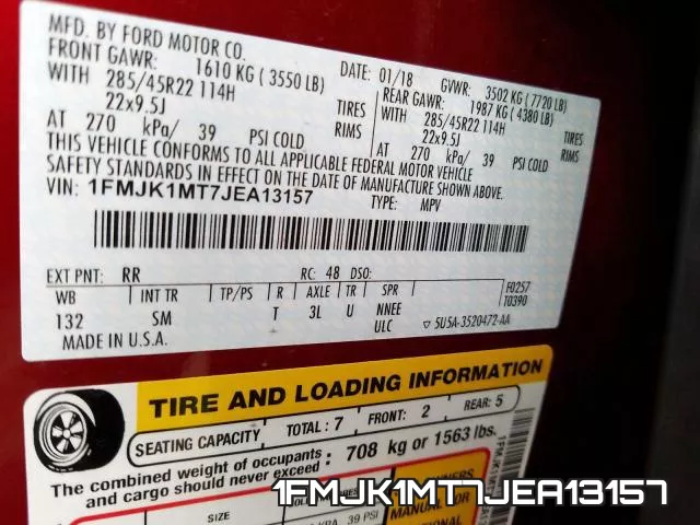 1FMJK1MT7JEA13157 фото 2
