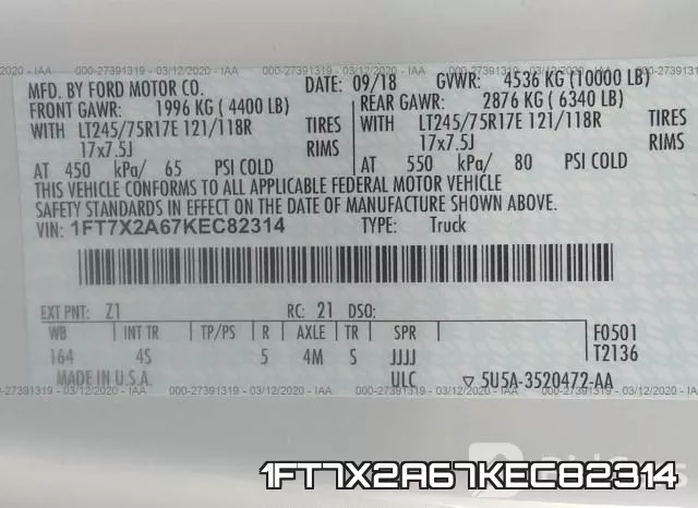 1FT7X2A67KEC82314 фото 10