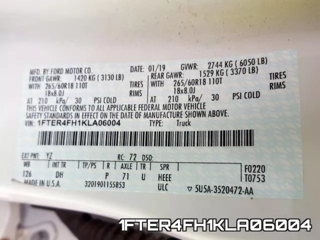 1FTER4FH1KLA06004 фото 2