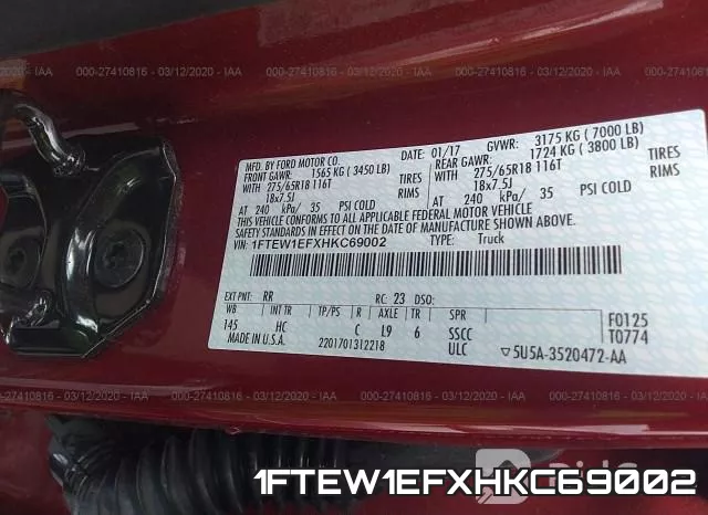 1FTEW1EFXHKC69002 фото 10