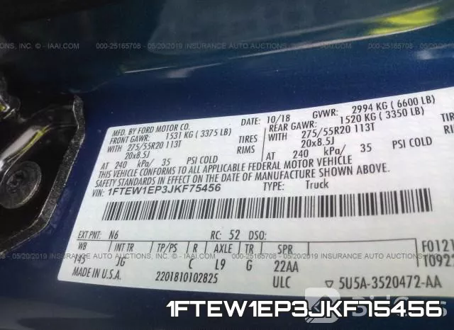 1FTEW1EP3JKF75456 фото 10