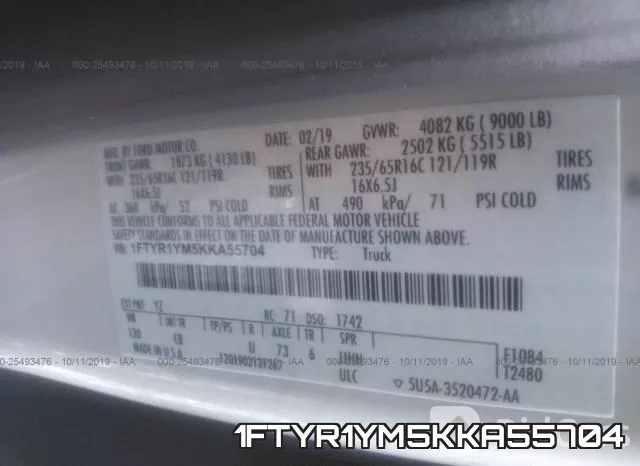 1FTYR1YM5KKA55704 фото 10