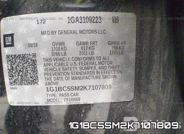 1G1BC5SM2K7107809 фото 10