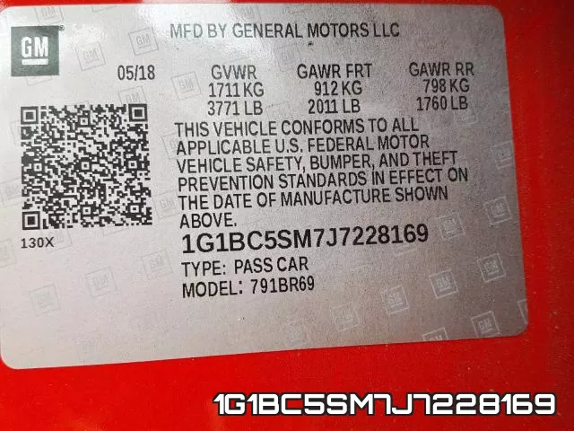 1G1BC5SM7J7228169 фото 2