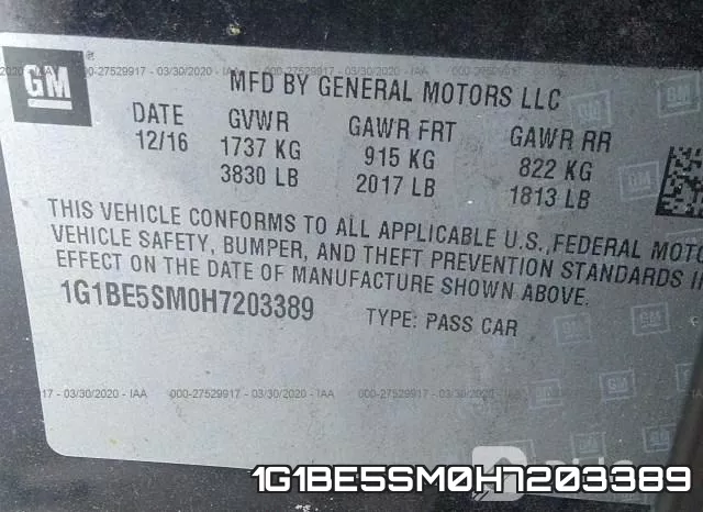 1G1BE5SM0H7203389 фото 10