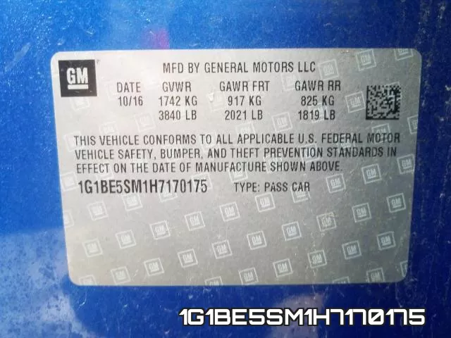 1G1BE5SM1H7170175 фото 2