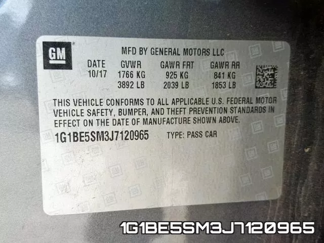 1G1BE5SM3J7120965 фото 2