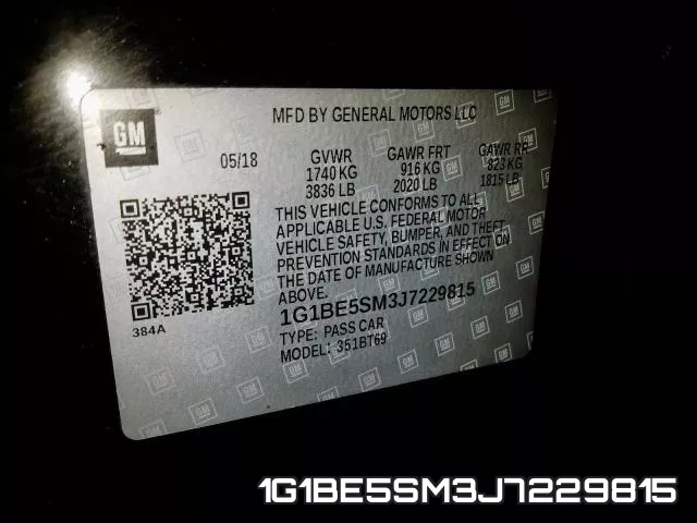1G1BE5SM3J7229815 фото 2
