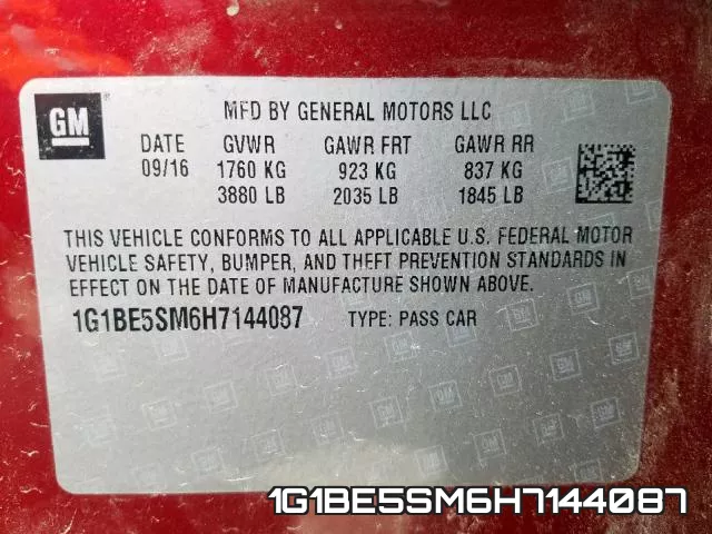 1G1BE5SM6H7144087 фото 2