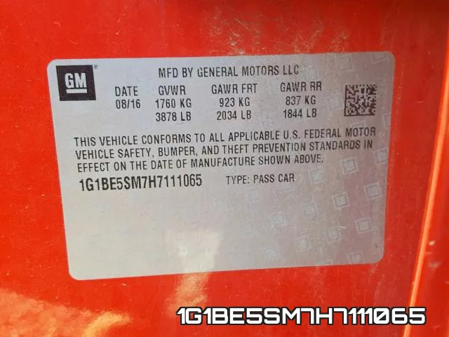 1G1BE5SM7H7111065 фото 2