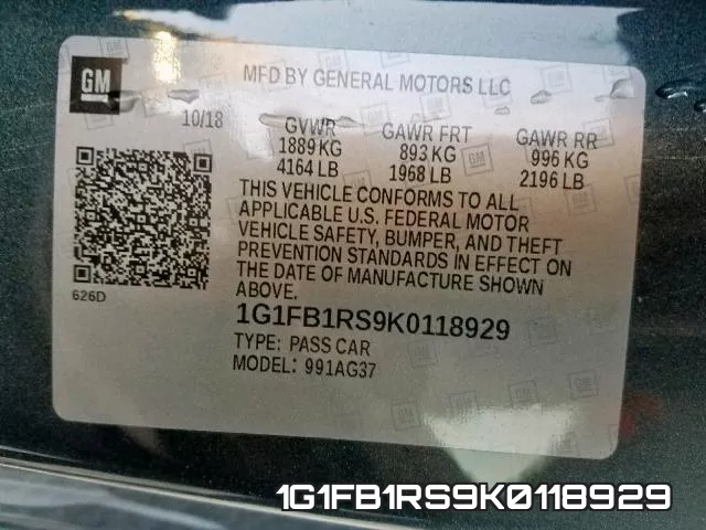 1G1FB1RS9K0118929 фото 2