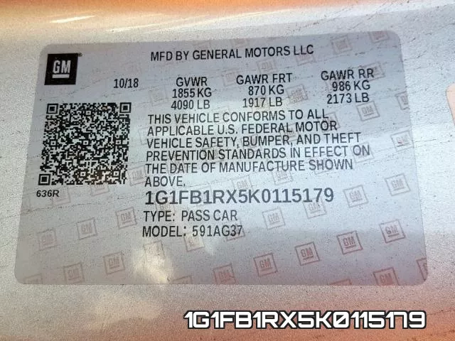 1G1FB1RX5K0115179 фото 2