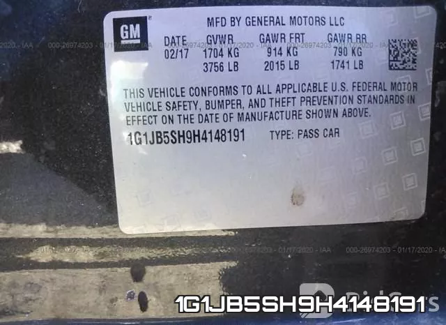 1G1JB5SH9H4148191 фото 10