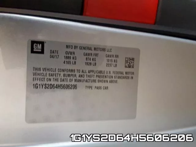 1G1YS2D64H5606206 фото 2