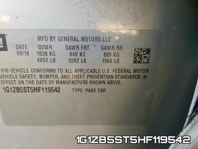1G1ZB5ST5HF119542 фото 2