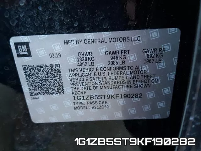 1G1ZB5ST9KF190282 фото 2