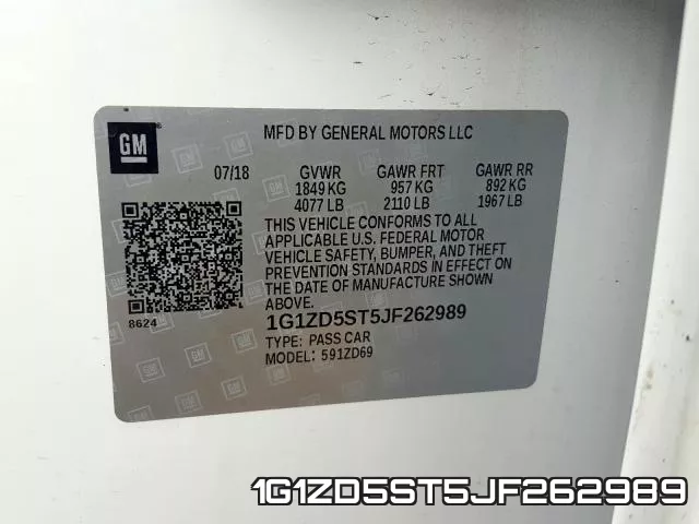 1G1ZD5ST5JF262989 фото 2