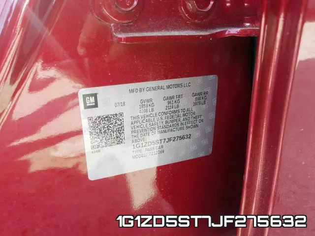 1G1ZD5ST7JF275632 фото 2