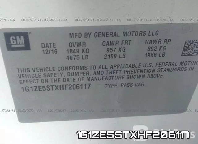 1G1ZE5STXHF206117 фото 10