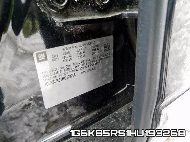 1G6KB5RS1HU193268 фото 2