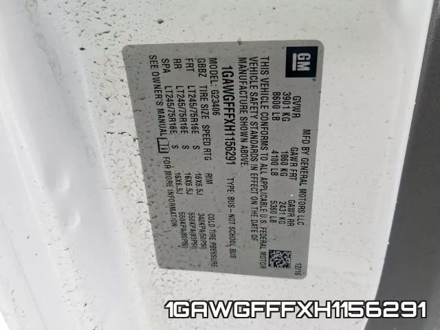 1GAWGFFFXH1156291 фото 2