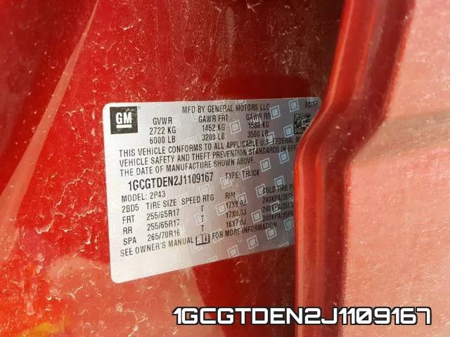 1GCGTDEN2J1109167 фото 2