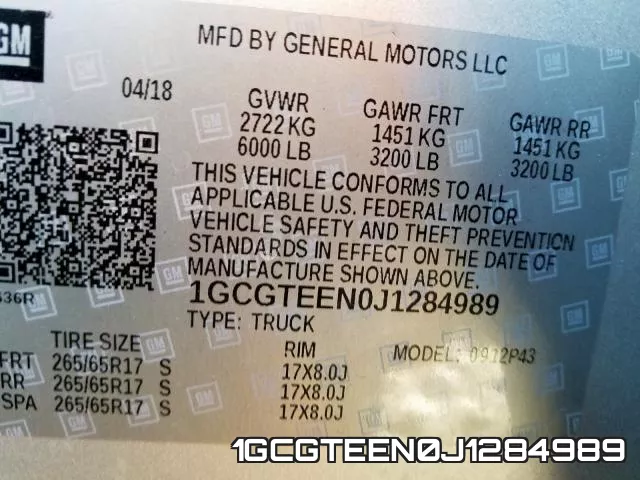 1GCGTEEN0J1284989 фото 2
