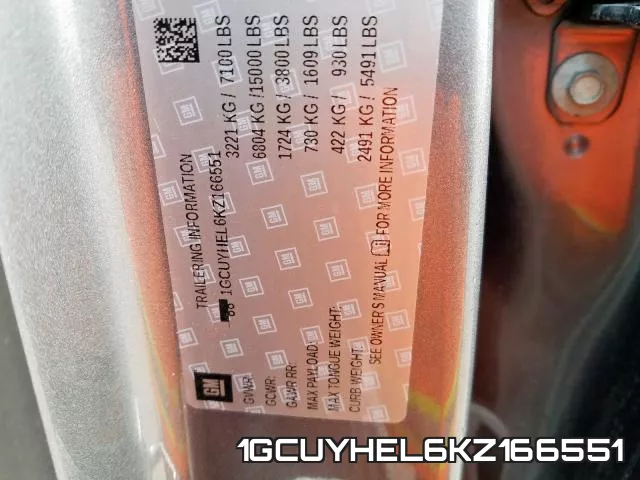 1GCUYHEL6KZ166551 фото 2