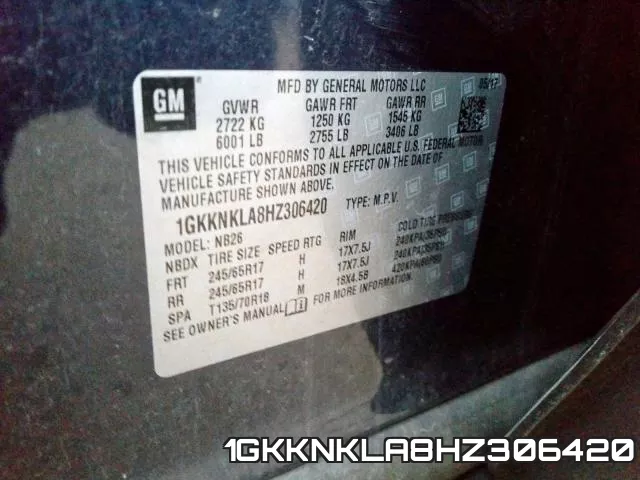 1GKKNKLA8HZ306420 фото 2