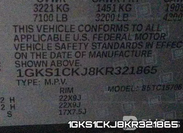 1GKS1CKJ8KR321865 фото 10