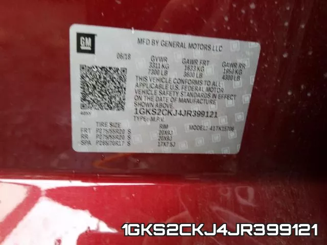 1GKS2CKJ4JR399121 фото 2