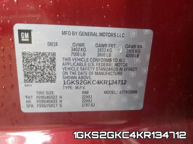 1GKS2GKC4KR134712 фото 2