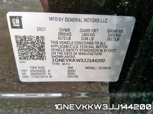 1GNEVKKW3JJ144200 фото 2