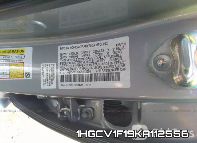 1HGCV1F19KA112556 фото 10