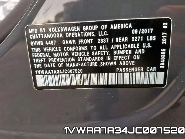 1VWAA7A34JC007520 фото 2