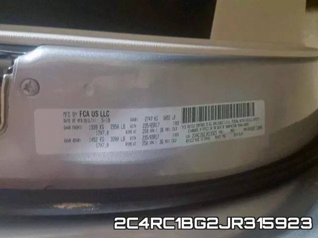2C4RC1BG2JR315923 фото 2