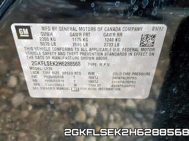 2GKFLSEK2H6288568 фото 2