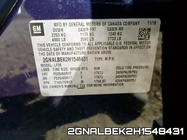 2GNALBEK2H1548431 фото 2