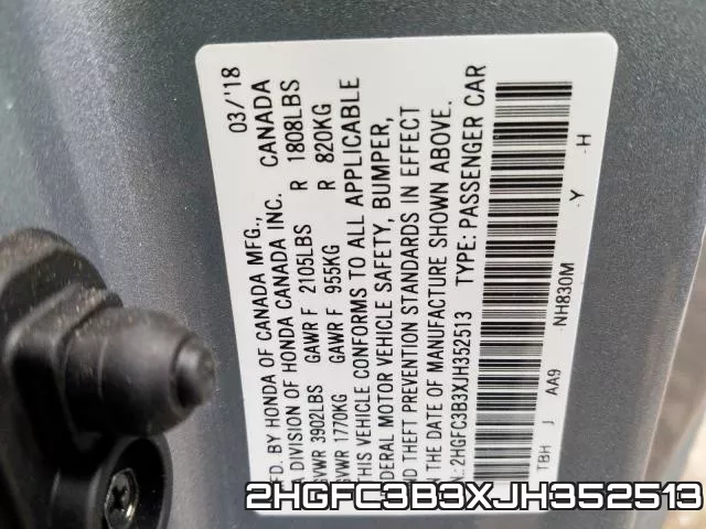 2HGFC3B3XJH352513 фото 2