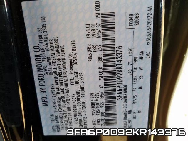 3FA6P0D92KR143376 фото 2