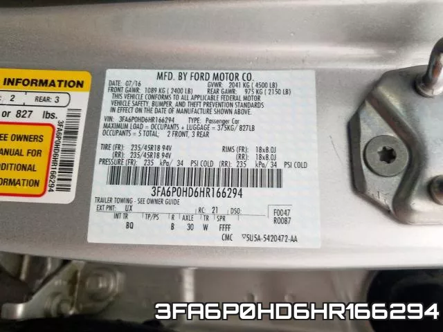 3FA6P0HD6HR166294 фото 2