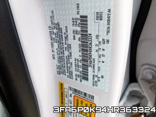 3FA6P0K94HR363324 фото 2