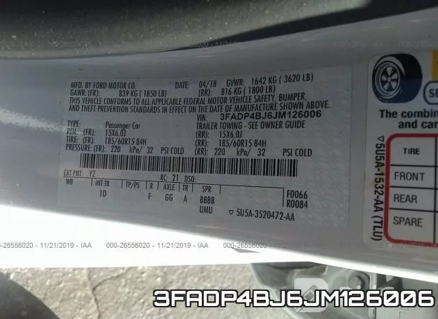 3FADP4BJ6JM126006 фото 10