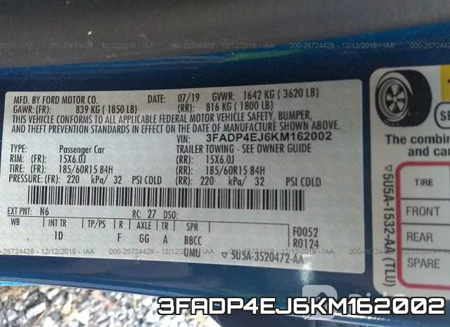 3FADP4EJ6KM162002 фото 10