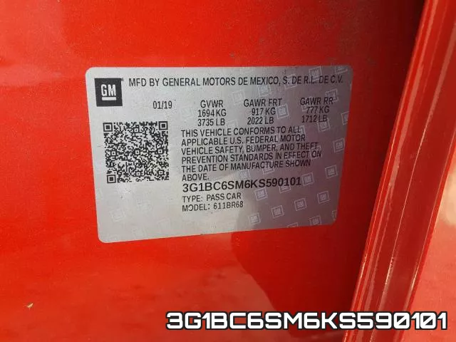 3G1BC6SM6KS590101 фото 2