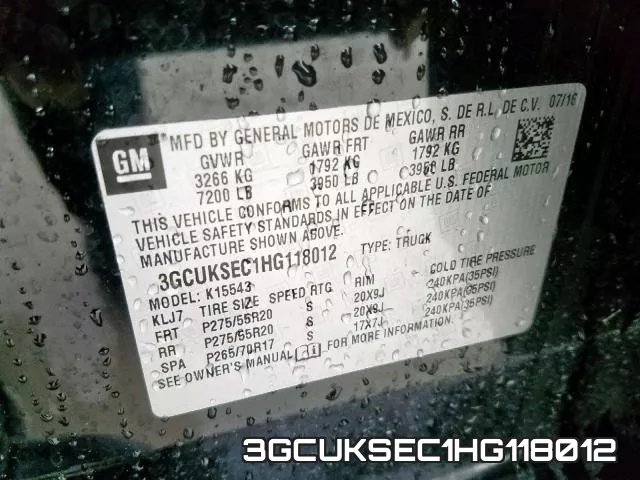 3GCUKSEC1HG118012 фото 2