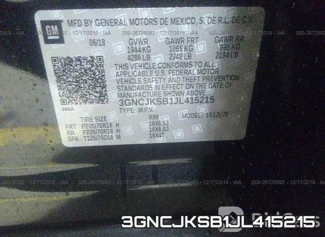3GNCJKSB1JL415215 фото 10