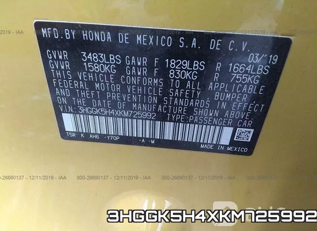3HGGK5H4XKM725992 фото 10