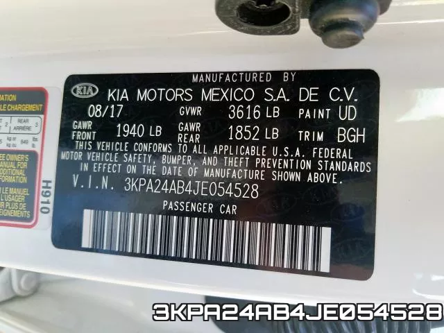 3KPA24AB4JE054528 фото 2
